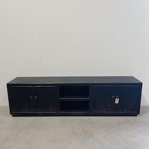 Sideboards And Cabinets: Low Black TV Sideboard w Shelf