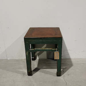 Stools: Catalpa Wood Side Table/Stool NATURAL & GREEN