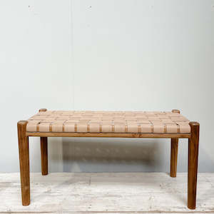 Leather & Wooden Bench Seat