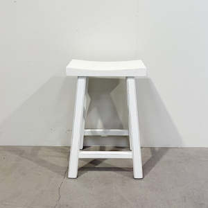 Saddle Top Bar Stool - WHITE