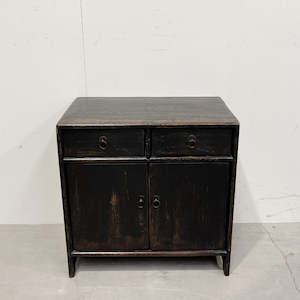 Reclaimed Pine Small Rustic Cabinet BLACK/BROWN