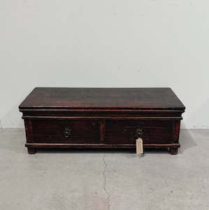 Boxes And Benches: Antique Small Box NATURAL RED/BROWN