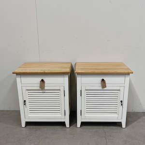 Boxes And Benches: Bedside/ Side Table NATURAL & WHITE