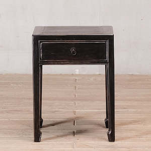 Bedside Table w  Drawer RUSTIC BLACK