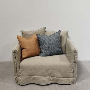 Hamptons 100% Italian Linen LOVE SEAT - MALT