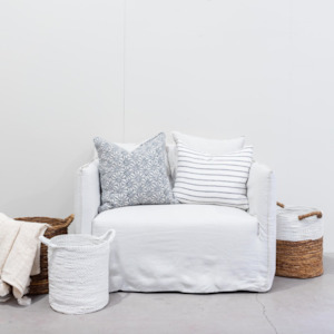 Hamptons 100% Italian Linen LOVE SEAT- LINEN