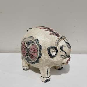 Rabbits And Friends: Hand-painted Terracotta Pig