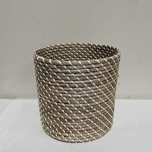 Watergrass & White Woven Basket