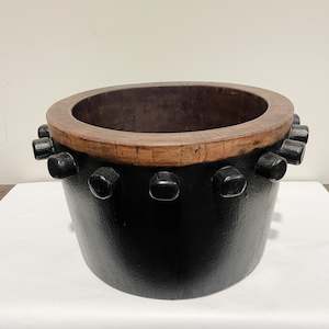 Buckets And Bowls: Teak Bowl w Knobs