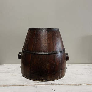 Antique Pine Bucket w Knobs