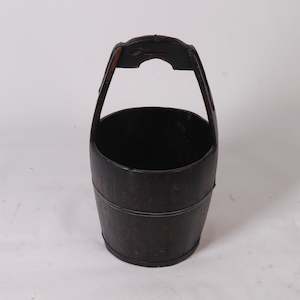 Buckets And Bowls: Antique Water Bucket  BLACK