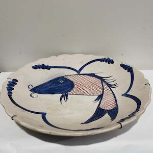 Ceramics: Blue & White Ceramic Fish Plate