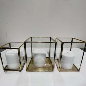 Glass & Brass Candle Holder