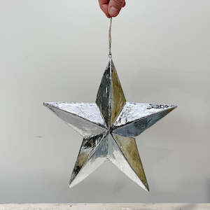 Christmas: Wooden Star GOLD & SILVER