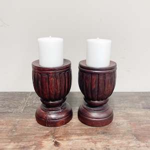 Candles 1: Wooden Candlestick - LOW BOLA TALL