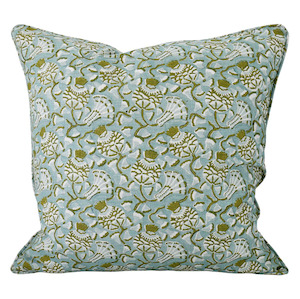 Walter G - Iznik Moss Celadon (Hand Block Printed) Cushion Cover ONLY