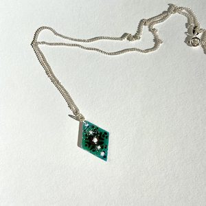 Enameled Diamond Silver Necklace - Su Keates