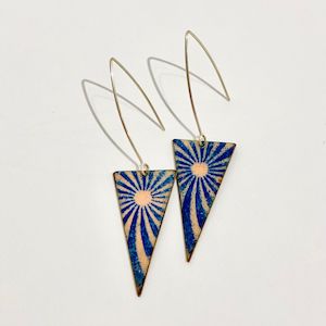 Enameled Triangle Earrings - Su Keates