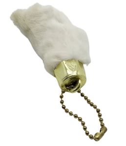 (Un)lucky White Rabbit's Foot Keychain