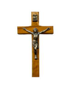 Pewter & Olive Wood Crucifix