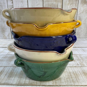 Wide Based Spanish Terracotta Bowl | Gold