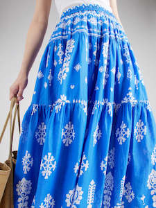 Lollys Laundry Sunset Maxi Skirt Blue