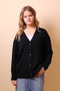 Womenswear: Yarnsmith Onyx Cardigan Merino Black