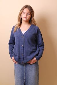 Yarnsmith Onyx Cardigan Merino Denim