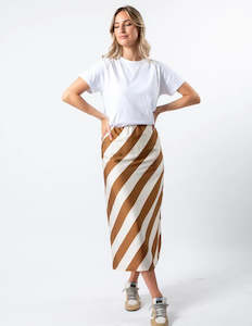 Stella + Gemma Erin Skirt Choc Stripe