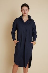 Dayle Cotton ShirtDress Velveteen Rabbit BR129 Navy