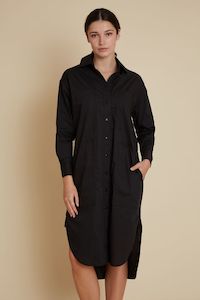 Dayle Cotton ShirtDress Velveteen Rabbit BR129 Black