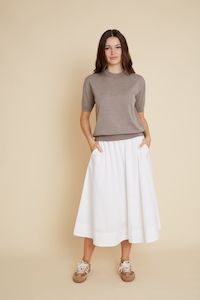 Manchester Cotton Skirt BR136 Velveteen Rabbit White