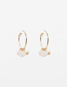 Stella + Gemma Earrings Gold Hoop with Pink