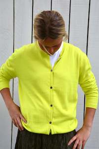 Malachite Yarnsmith Round Neck Cardigan Yellow