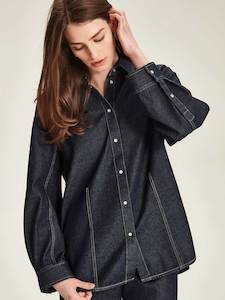 Hailey Denim Shirt Sills Dark Wash