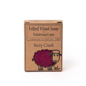 Wool textile: Berry Crush Felted Wool Soap