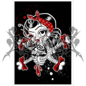 Brutal Betty Bones Poster Print