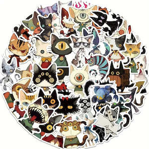 Clothing: Creepy Cat Stickers