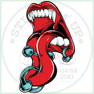 Pierced Mouth Vinyl Sticker