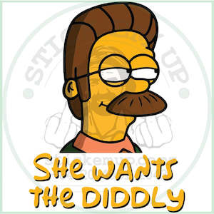 Clothing: She Wants The Diddly Vinyl Sticker