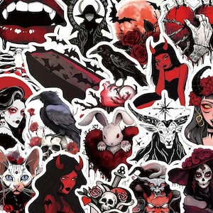 Red Horror Gothic Stickers