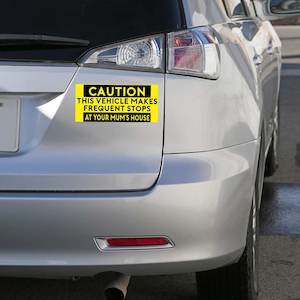 Clothing: Caution Bumper Sticker