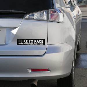 I Like To Race Bumper Sticker