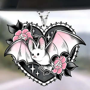 Clothing: Bat Heart Car Decor