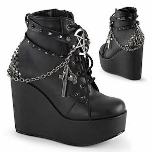 Clothing: Poison-101 Platforms - Black Vegan Leather