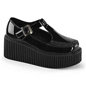 Clothing: Creeper-214 Platform Shoes - Shiny Black