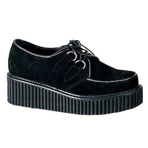 Clothing: Creeper-101 Platform Shoes - Black Suede