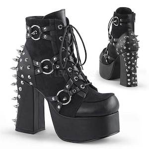 Clothing: Charade-100 Platform Heel Boots - Black Matte