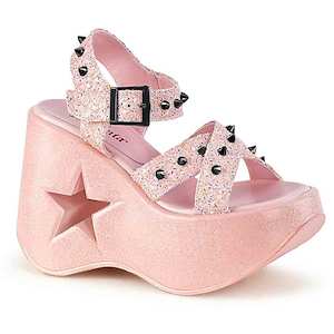 Clothing: Dynamite-02 Platform Sandals - Pink Glitter