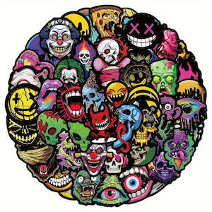 Cartoon Skull Sticker Set